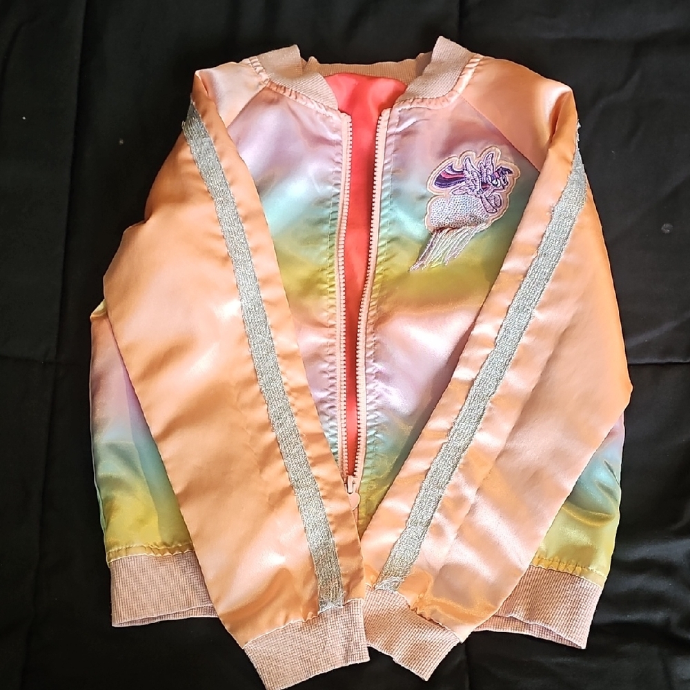 Girls Colorful Satin Jacket with Embroidery (My Little Pony)